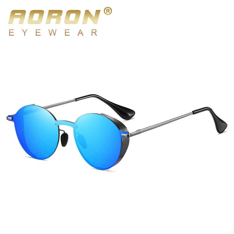 aoron Round Frame Cross-border Sunglasses Men's Metal Polarized Fashion Sunglasses
