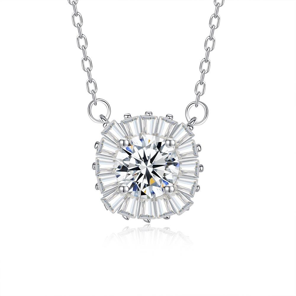 S925 Sterling Silver Moissanite Cross Pendant Clavicle Necklace for Women Luxury Sparkling Fine Jewelry Gift