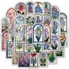50-Piece Set: Colorful Flower Glass Stickers for Water Bottles, Phone Cases, and Laptops