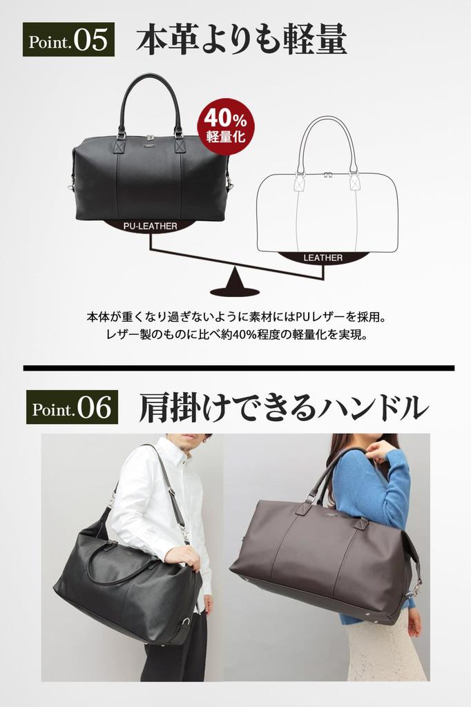 Boston Bag Shoulder Bag for Men and Large Suitable for Day Dark Brown [Register] Women, Capacity, Carry-on Size, Stylish, 2-3 Trips, 25L, 33cm,