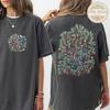 Custom Name Bird Garden Shirt, Personalized Enchanted Forest Back Print Tee, Aesthetic Botanical Bird Shirt,Comfort Colors Nature Lover Gift