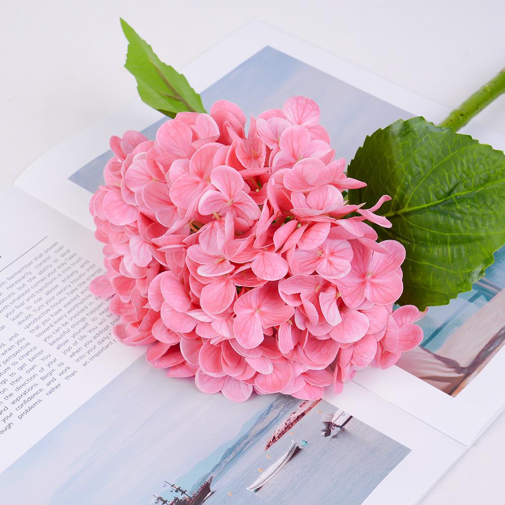 Simulated 3D Feel Large Hydrangea, Wet Feeling High-End Home Living Room Decoration Wedding Flower Arrangement Hydrangea Fake Flower