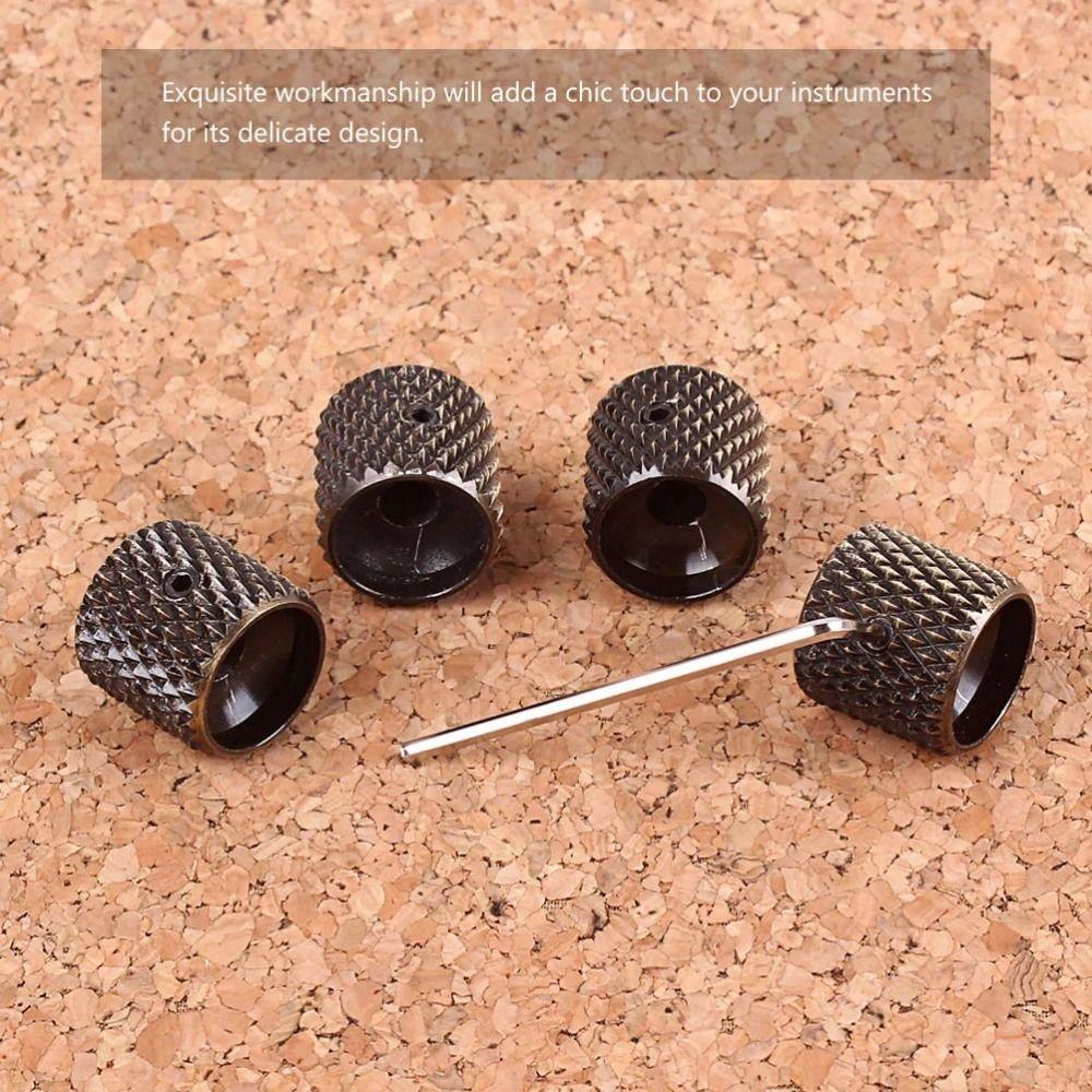 4 Pcs Durable Metal Guitar Knobs Enhanced Tone Control Tone Volume Knob Replacement  Electric Guitar