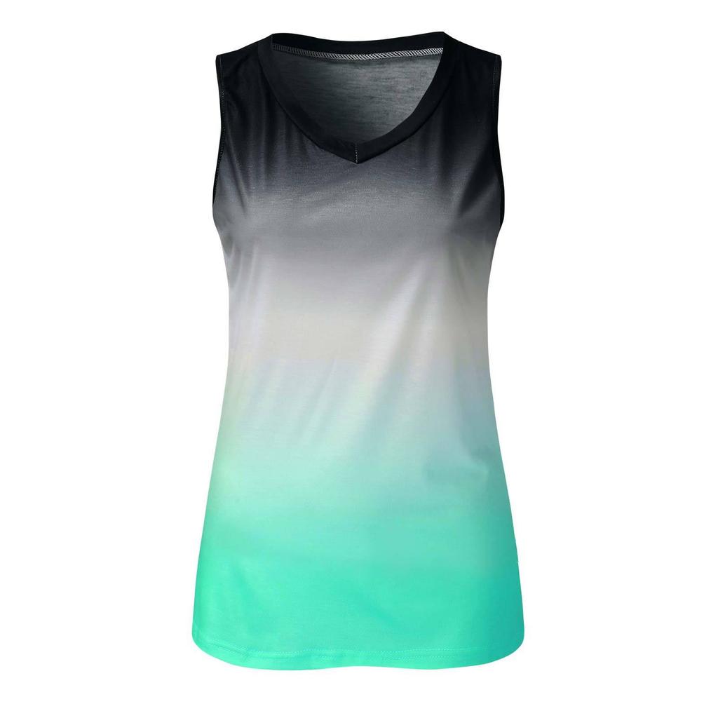 2024 Women's Sleeveless Loose Casual Gradient V-Neck Vest Top