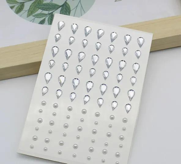 Diamond Eyes Stickers DIY Makeup Temporary Tattoo Self Adhesive Face Pearl Rhinestones Sticker Decals Teardrop Drill Jewelry Art