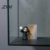 Gothic Desktop Decor 3D Printed Grim Reaper Skull Ornament, with Bat Wings Decor, Black And White Collectibles Cute Desk Figurine, for Halloween Home