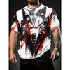 Summer Fashion Comfortable Loose Large T-shirt Animal 3D Printed Casual Breathable Sports Versatile Round Neck Short Sleeved Men's T-shirt