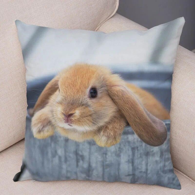 Sofa Car Home Decor Cute Rabbit Cushion Cover Bedroom Living Room Pillowcase Pet Animal Pillowcase