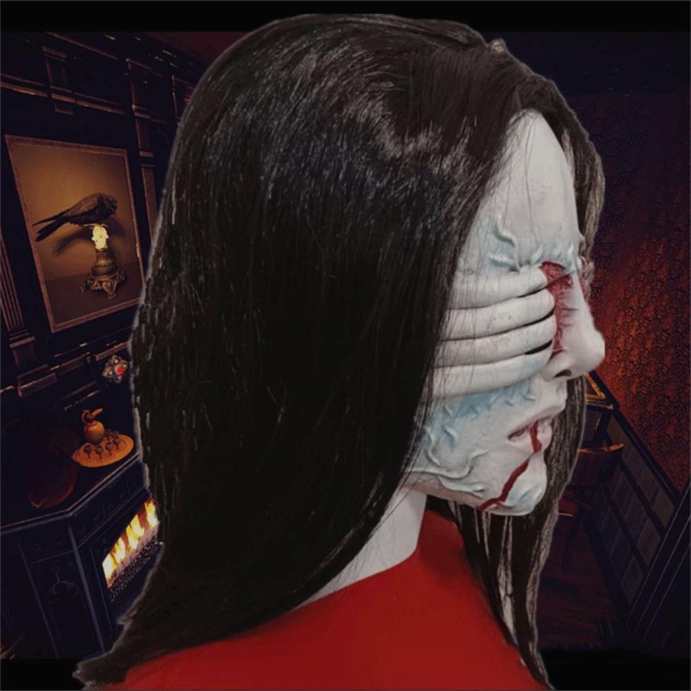 Scary Halloween Mask Spooky Long Hair Demon Mask Masquerade Props Ghost Blindfold Mask  Women/Men