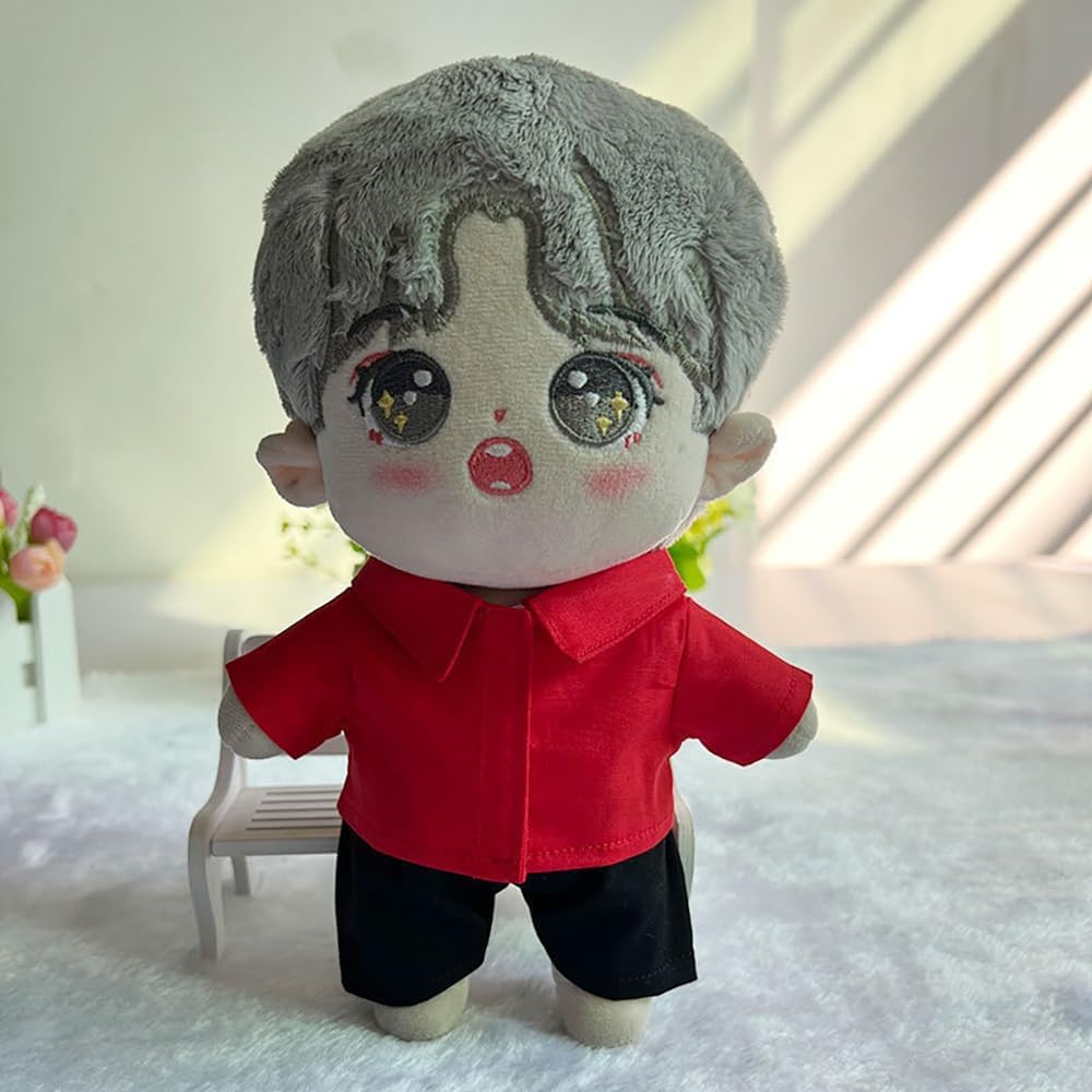 Plush Toy Clothes - 10cm Doll Clothes - Plain Dress Shirt (Yellow, 10cm)