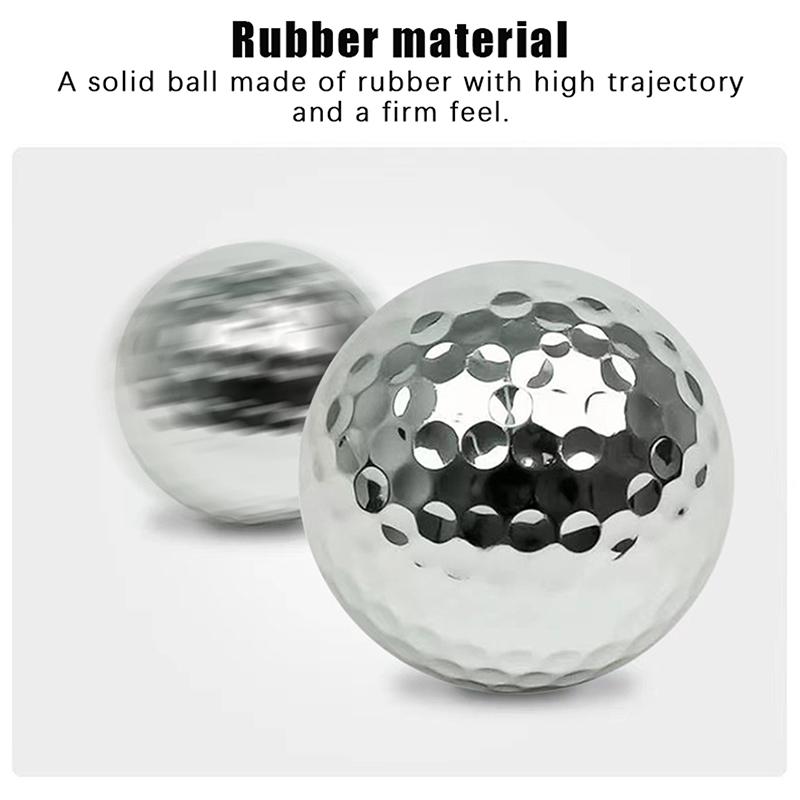 

Серебряные двухслойные мячи для гольфа, тренировочные мячи для гольфа, тренировочные паттеры для гольфа, подарочные мячи для тренировок в помещении и на открытом воздухе серебряный
