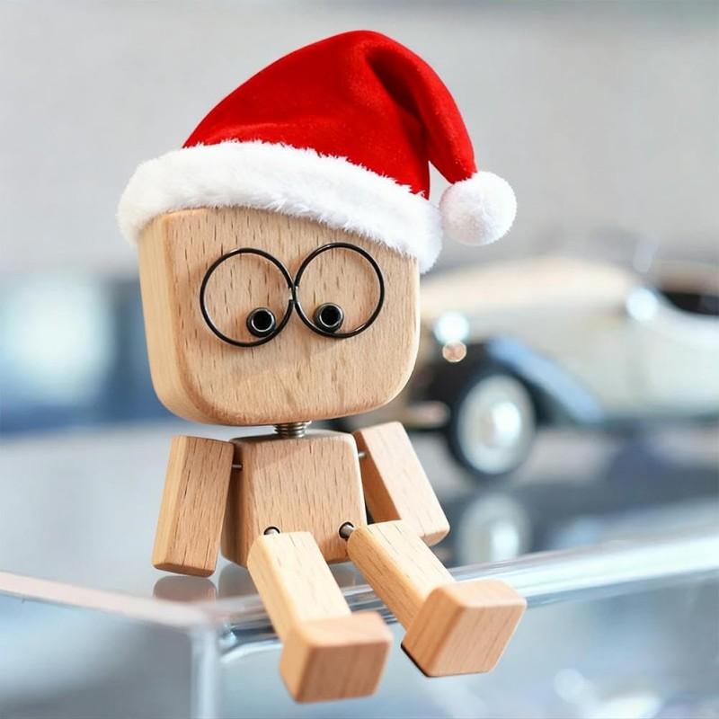 Shaking Man Statue Handmade Wooden Man Figurine for Man Gift It Comes with Vivid Expression Accessories,bookshelf,car Decorations Christmas Gift