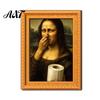 Modern Office Storage Decor Funny Small Wooden Fridge Magnet Picture Frame, Vintage Oil Painting Pattern Retro Style Frames Magnetic Refrigerator