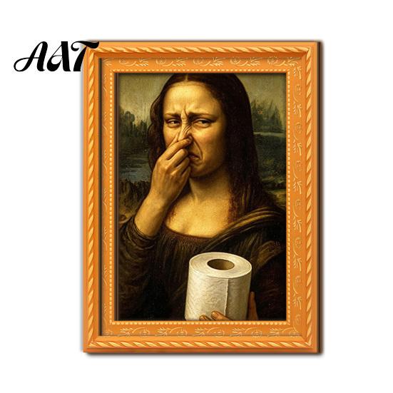 Modern Office Storage Decor Funny Small Wooden Fridge Magnet Picture Frame, Vintage Oil Painting Pattern Retro Style Frames Magnetic Refrigerator