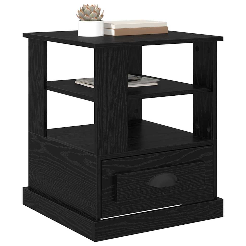 Nightstand Black Oak Effect 50 X 50 X 60 Cm Particleboard