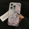 Gotycki Anioł Line Art Holograficzna Tekstura Etui na Telefon dla Serii iPhone 17 16 15 14 13 12 11 16E Pro Max Plus