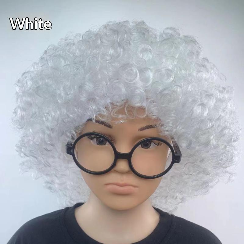 Gift Various Coloured Props Clown Cosplay Football Fans Black Afro Curly Wig Synthetic Wigs Curly Hair Children/Adults Dressing