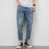 Helle Jeans Herren zerrissen Schurke gutaussehend trendige Marke lockere gerade Hose Sommer neue Jugend Koreanische Version Freizeithose