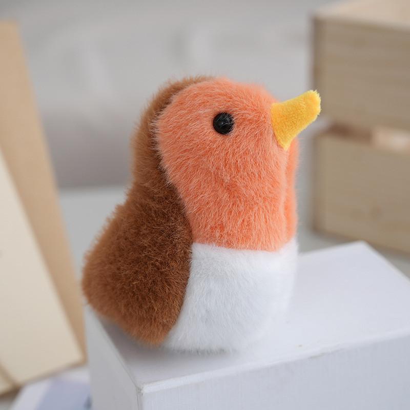 

Плюшевая мягкая игрушка попугай брелок реалистичная птица сувенир детский подарок хлопок ПП оранжевый
