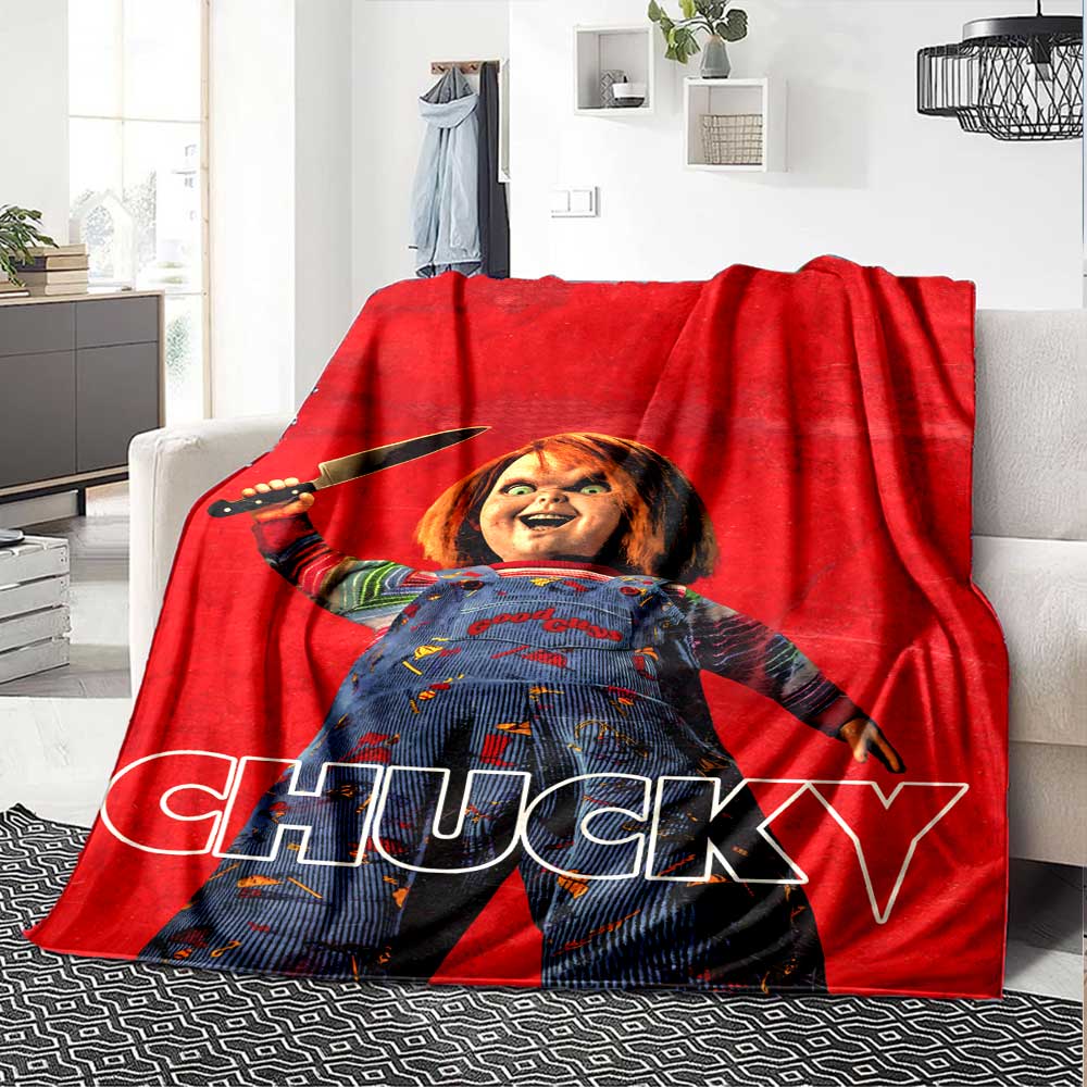 Horror Doll Scissors Blanket Soft Warm Cozy Throw For Picnics Sofa Couch Office Bed Picnics Playful Design Best Holiday Gift for Friends Y9