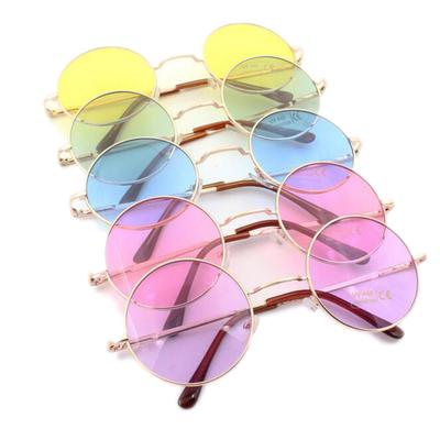 80S Retro Sunglasses For Women Men Vintage Sun Glasses Round Black Green Blue Lens Mirror Eyewear