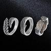Open Designs Feather Styles Rings Adjustable Sizes Silver Plated Alloy Jewelry for Casual or Formal Occasions