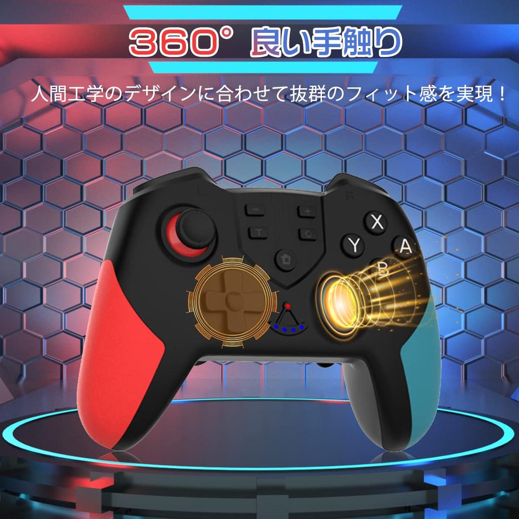Switch Compatible Controller with Gyro Turbo HD Rear Macro Amiibo Bluetooth Compatible with All Switch and Wired PC Connection 6-Axis Sensor, Fire,