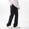 Mens Black Flared Denim Jeans Loose Fit Casual Streetwear Straight Leg Tapered