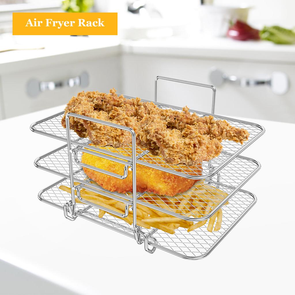 Aieve Air Fryer Rack 3-Layer 304 Stainless Steel Dehydrator Rack, Air Fryer Accessories for Ninja Air Fryer AF300UK/ AF400UK