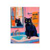 Maximalist Bathroom Cat Art Poster Wash Your Paws Quotes Prints Trendy Cat Poster Colorful Bathroom Art Canvas Painting Decor