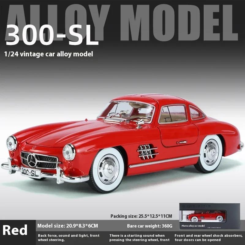 1/24 Mercedes-Benz 300SL 1936 Classic Car Legering Diecast Bilmodell Lyd Lys Barneleke Samleobjekter Hobby Bursdagsgaver