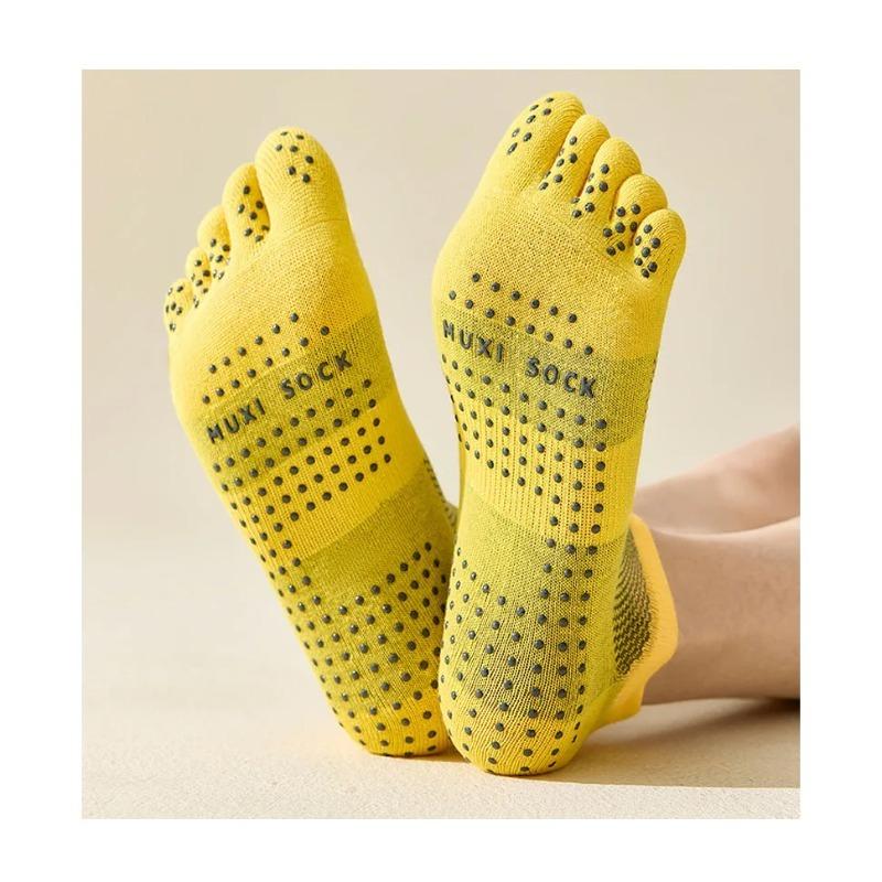 Yoga Pilates Five Finger Socks Ankle Men Non Slip Mesh Solid Simple Athletic Sport Boat Toe Socks