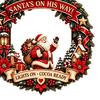 Wooden Holiday Wreath Santa Claus Door Hanger for Christmas Decorations, Retro Wall Tree Bow Bell Decor Sign with Bows Bells Indoor And Outdoor