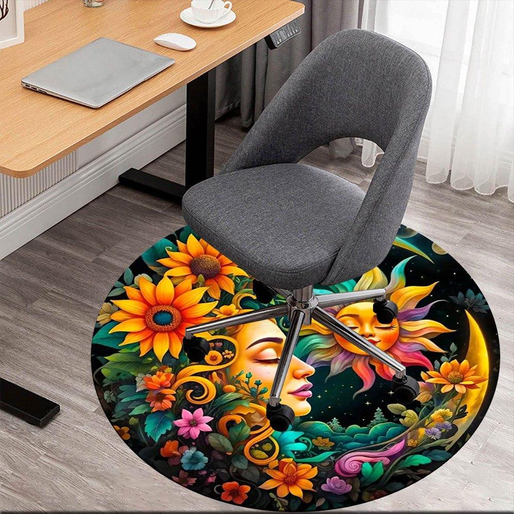 

Floral Fantasy: Moonlit Garden EarringsRound Non-Slip chair mat chair carpet for office Rugs for Office Decor Gift For Valentine s Day Mother s Day Ha 80cm by 80cm