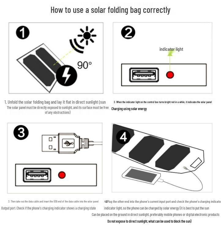 Certified Universal Solar Charger Bag – Foldable & Portable for Outdoor Use