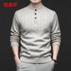 Hengyuanxiang Men's 100% Cashmere Thick Crew Neck Sweater