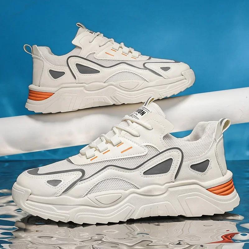 2024 Fashion And Comfortable Mesh Breathable Outsole Shoes Summer Hot Sale Mens Casual Shoes Thick Bottom Breathable Sneaker