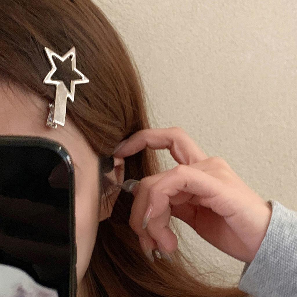 4/24Pcs Silver Y2k Hair Clips for Women Hollow Out Metal Duckbill Clip Gilrs Hairpins Side Clips Styling Girls Hair Accessories