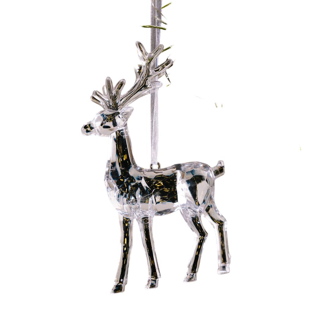 Acrylic Transparent Elk Pendant Christmas Decoration Elk Ornaments Small Tree Atmosphere Layout Pendant
