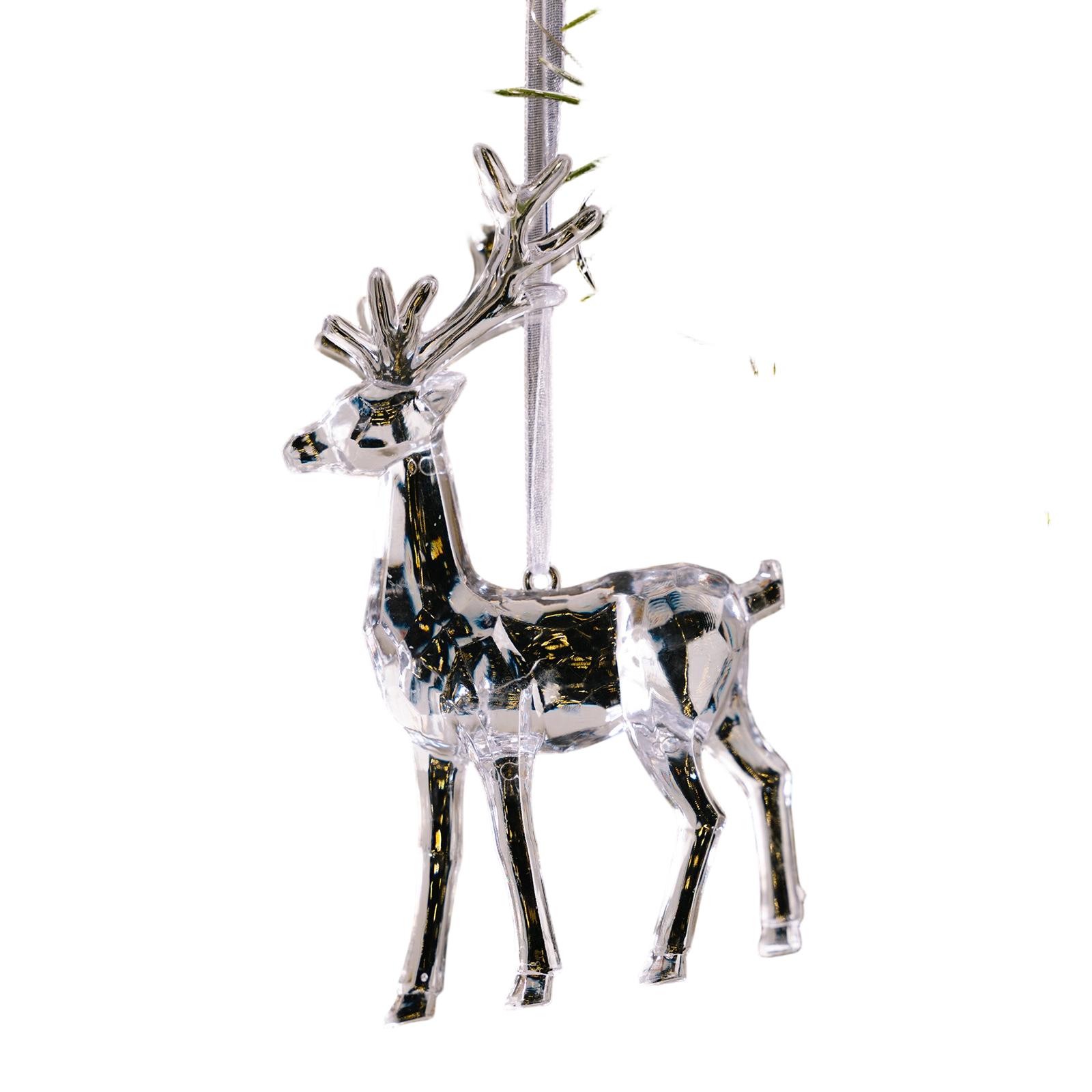 

Acrylic Transparent Elk Pendant Christmas Decoration Elk Ornaments Small Tree Atmosphere Layout Pendant One Size