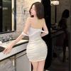 Pure Desire Sexy Lace Lace Tube Top Dress with Chest Pad High Waist Temperament Tight and Thin Hip-wrapped Off-the-shoulder Skirt