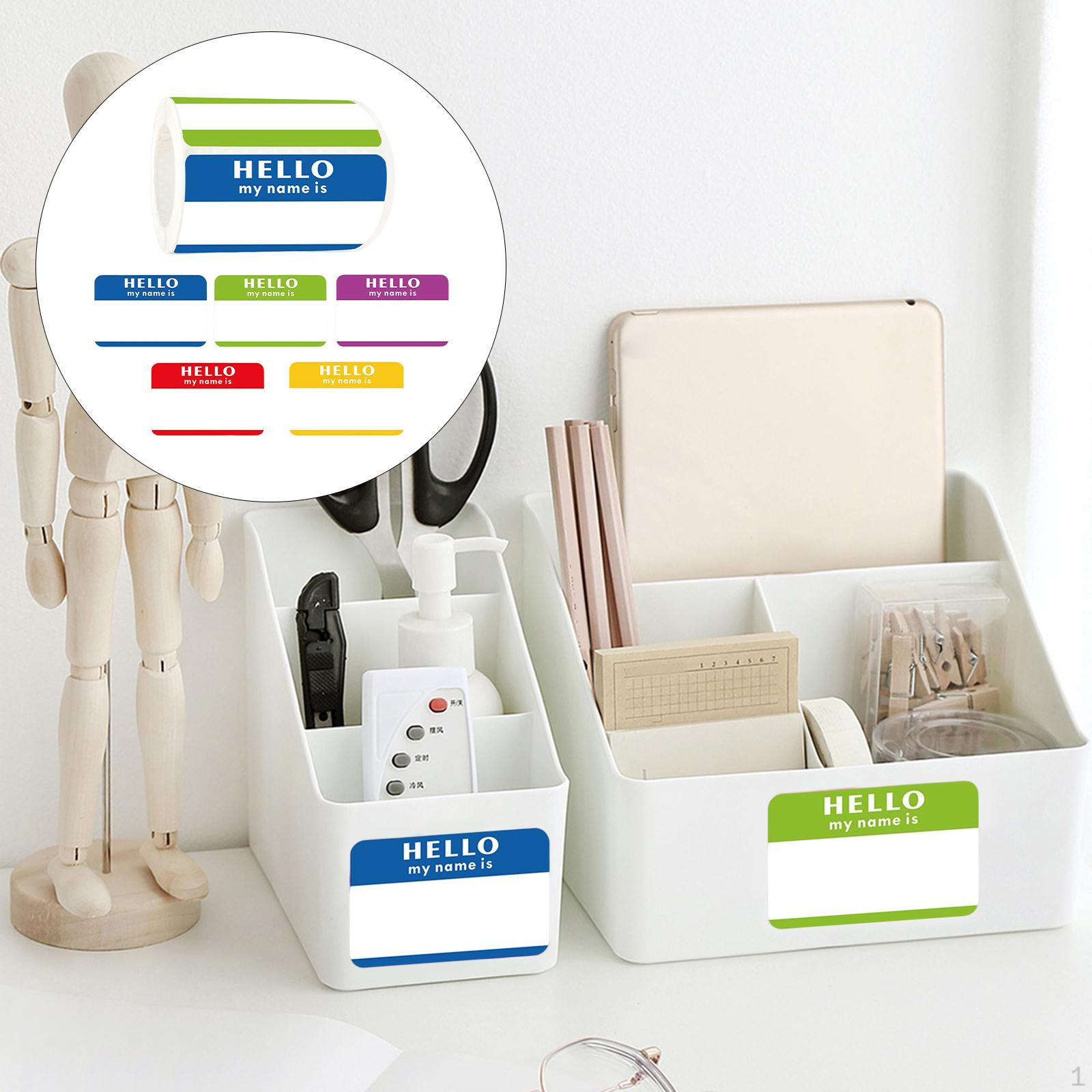 

300 Sticker Name Tags Labels Organizer Office Scrapbook Self Plain Colorful for Teachers, Words