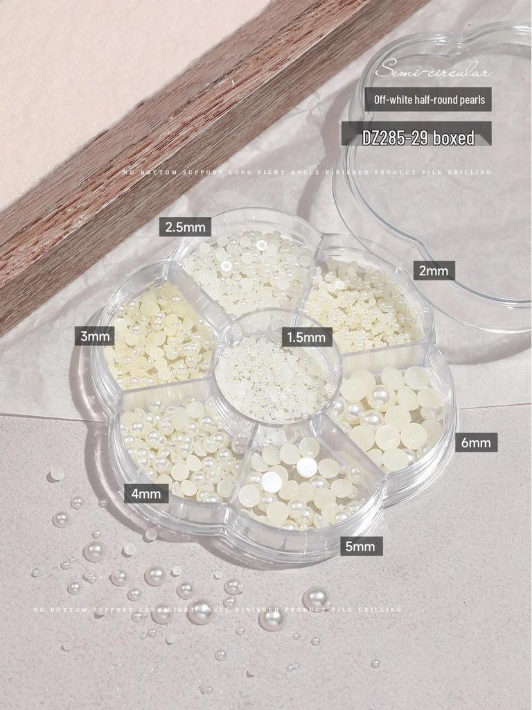 Mini Gold & Silver Half-Round Beads: Versatile Nail Art Decorations