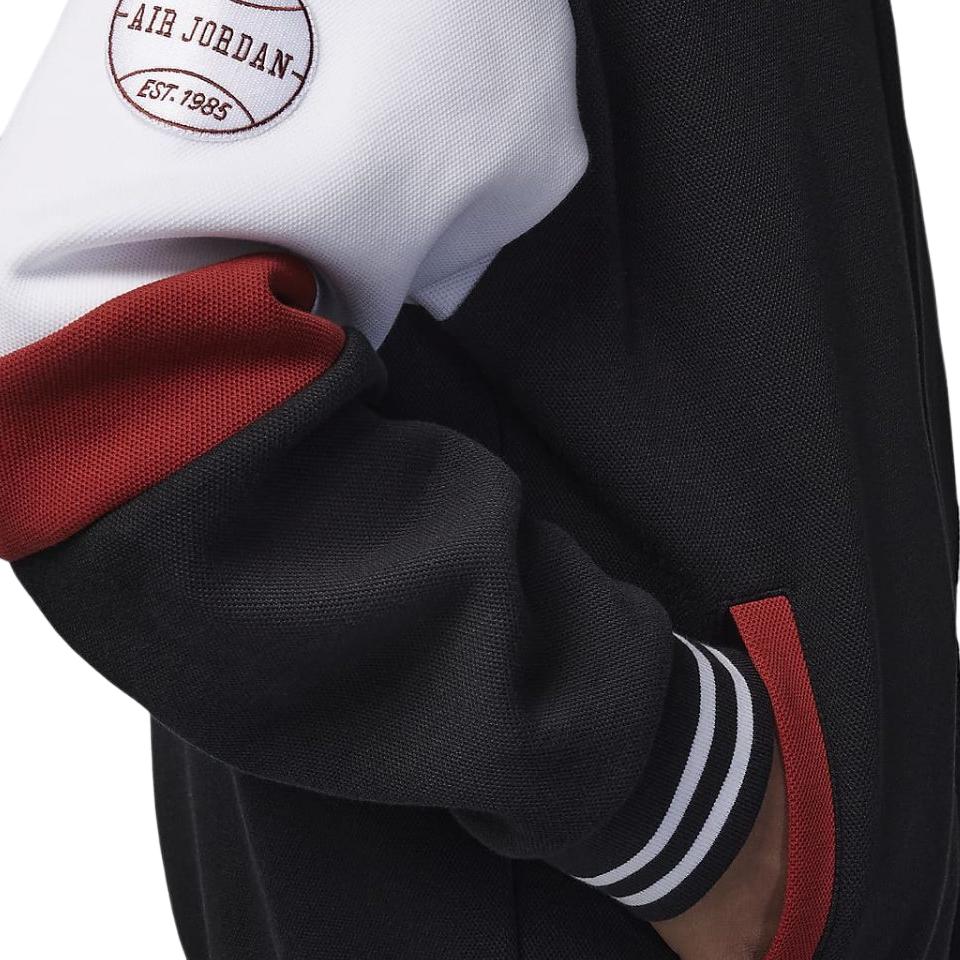 Jordan Baseballová bunda Color Block Výšivka loga Ležérní Dlouhý rukáv Dětské bundy Černá HF2449-010