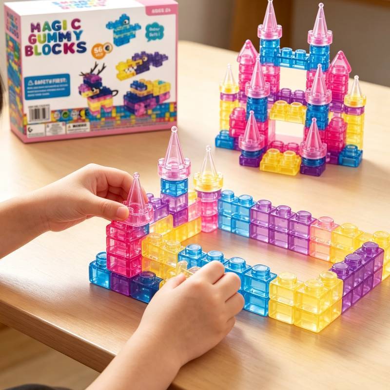Schloss-Gelee-Baustein-Set mit weichem Silikon für pädagogisches Spiel und Stressabbau für Kinder
