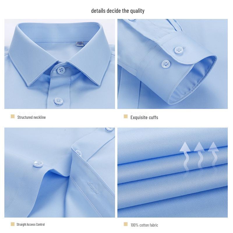 Pánská košile s dlouhým rukávem z mercerované bavlny nežehlivá - Špičkové formální business oblečení