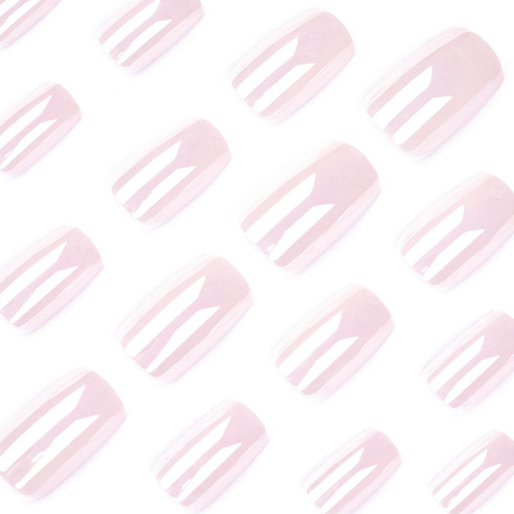 Aurora Pink Square Nail Art Stickers: Reusable & Wearable False Nail Tips