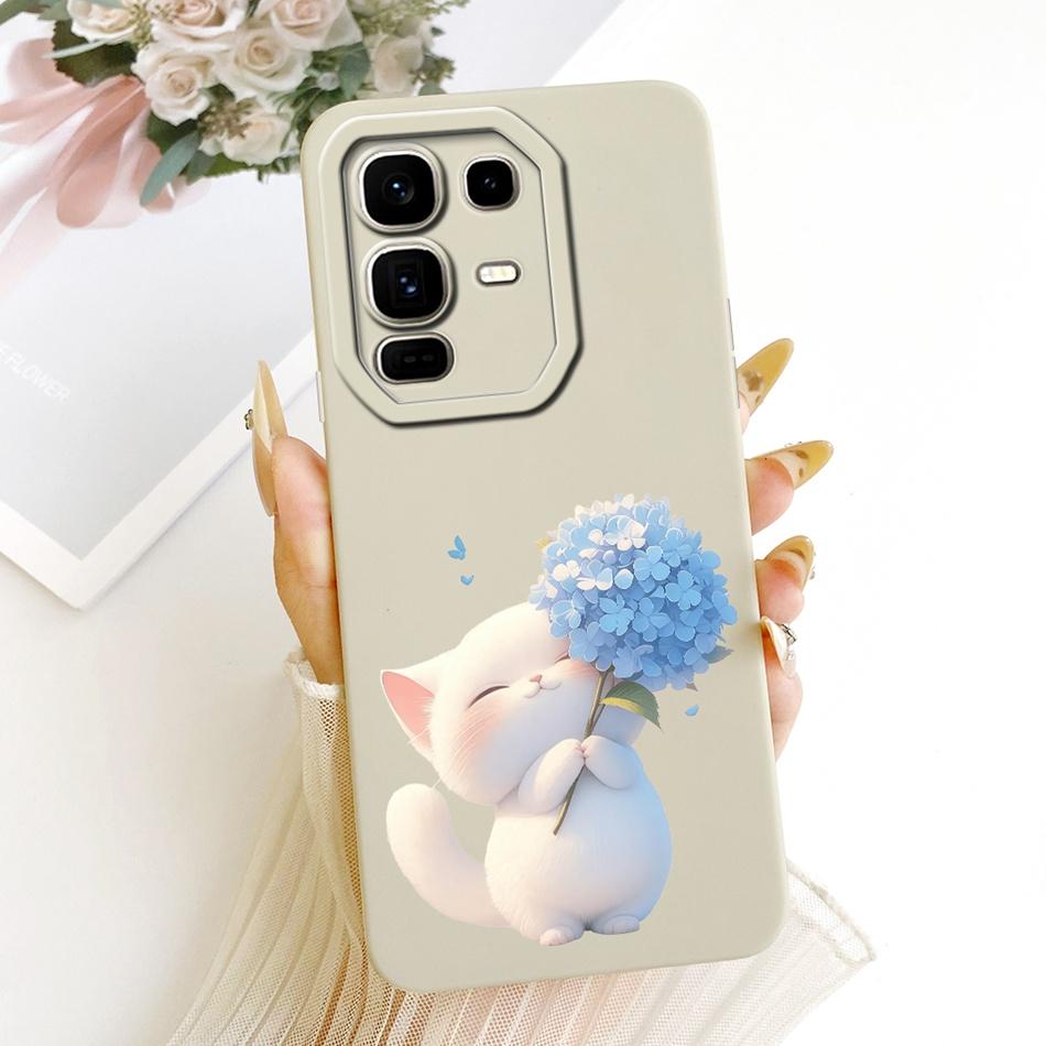 For Infinix Note 50 Pro+ Cute Cat Flower Cartoon Phone Case For Infinix Note 50 Pro Plus X6856 Shockproof Soft Silicone Bumpers
