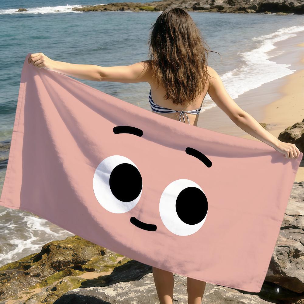 Funny cartoon face art cute meme Towel soft Dry Beach Towels Trip Towel swim Summer Holiday Vacation bathing Pool Camp Gift