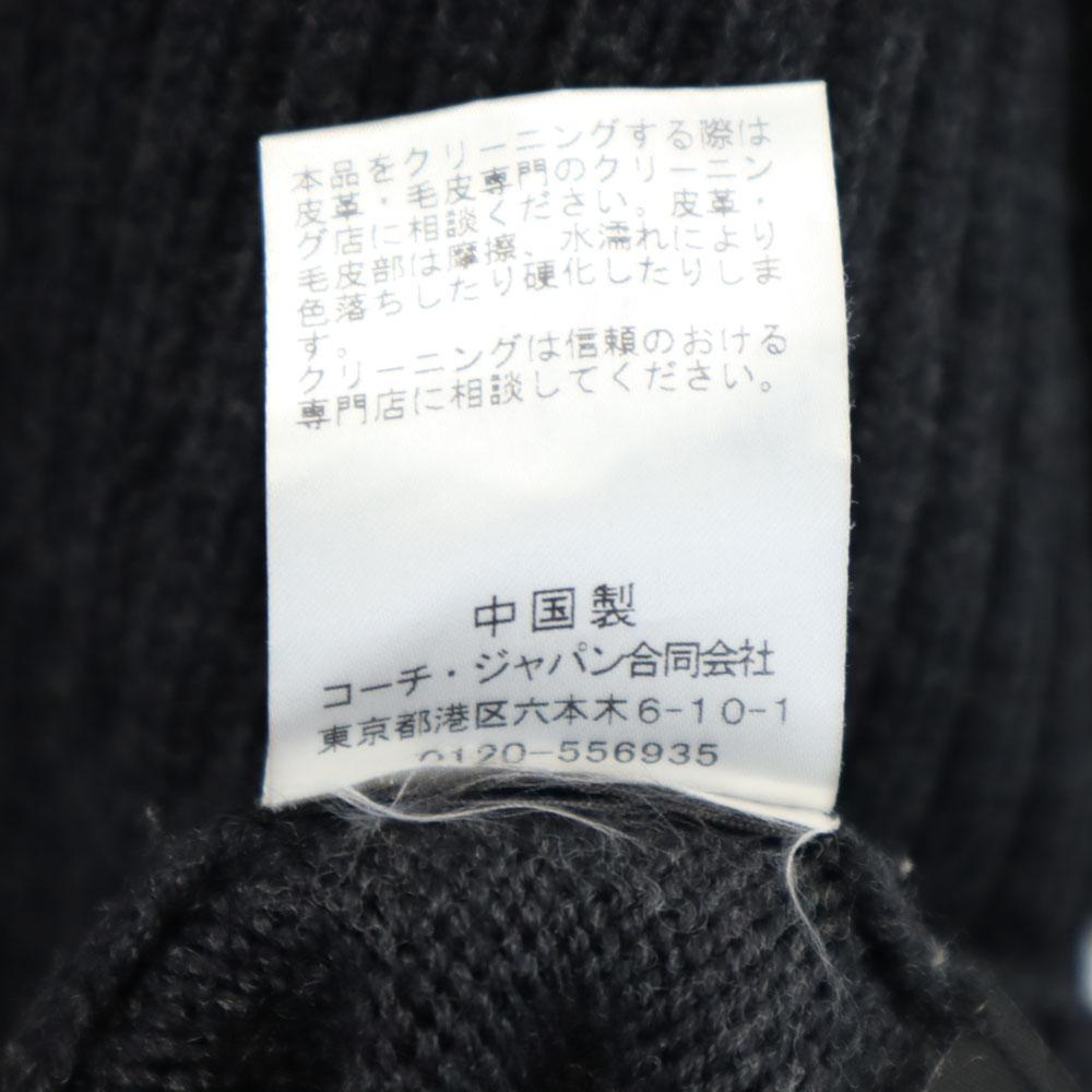 COACH wool Long sleeve Elbow patch sweater XS black knit Men's Used